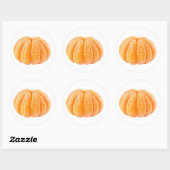 Geschilde tangerine ronde sticker (Vel)