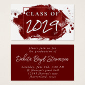 Geschilderd Afstudeerder | Red Crimson Afstuderen Visitekaartje (Voorkant /achterkant)