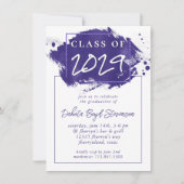 Geschilderd Afstudeerder | Violet Paarse Splatter  Kaart (Voorkant)