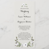 Geschilderd Anemones Trouwprogramma Programma (Voorkant)