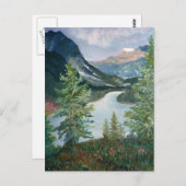 Geschilderd berglandschap briefkaart (Voorkant / Achterkant)