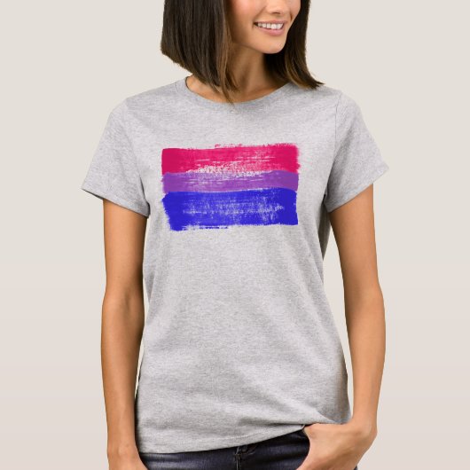 Geschilderd Biseksueel Pride T-shirt (Voorkant)