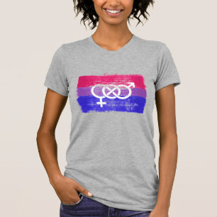 GESCHILDERD BISEKSUEEL SYMBOOL PRIDE VLAG T-SHIRT