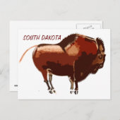 geschilderd bizon briefkaart South Dakota (Voorkant / Achterkant)