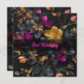 Geschilderd boeket bruiloft uitnodiging (Voorkant / Achterkant)