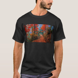 Geschilderd bos herfst vlam aquarel cadeaus t-shirt