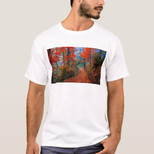 Geschilderd bos herfst vlam aquarel cadeaus t-shirt