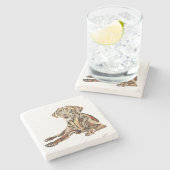 Geschilderd Chocolade Lab Marmer Onderzetter (Zijkant)