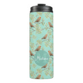 geschilderd Europees Robin vogelpatroon Thermosbeker (Voorkant)