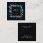 Geschilderd Floral Botanisch Elegant Modern Vierkante Visitekaartje (Voorkant / Achterkant)