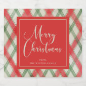 Geschilderd geplakt kerstscript sparkling wijnetiket (Enkel label)