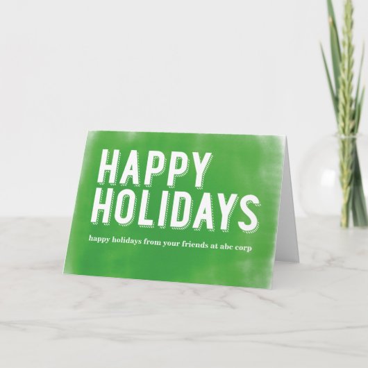 Geschilderd Groen Vakantie Feestdagen Kaart (Voorkant)