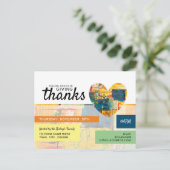 Geschilderd hart, uitnodiging van de Thanksgiving  (Staand voorkant)