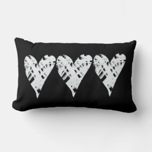 geschilderd hart zwart-wit modern decor kussen