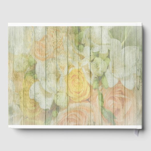 Geschilderd hek met lente bloemen gastenboek (Achterkant)