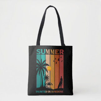 Geschilderd in Retro Zomer T-Shirt in Zonneschijn Draagtas