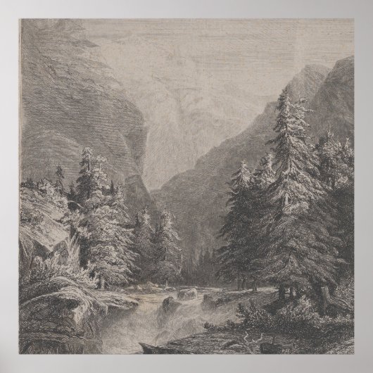 Geschilderd landschap - Alexandre Calame Poster (Voorkant)
