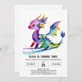 Geschilderd Majestic Dragon Digitale Meisje Verjaa Kaart (Voorkant / Achterkant)