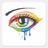Geschilderd Oog Vierkante Sticker (Voorkant)