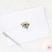 Geschilderd Oog Vierkante Sticker