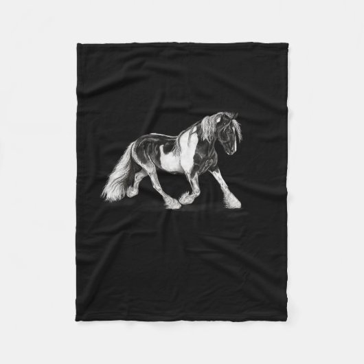 Geschilderd Paard Paardrijden Paardensport Cadeau  Fleece Deken (Voorkant)