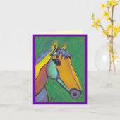 Geschilderd Pony - notecard Kaart (Gele Bloem)