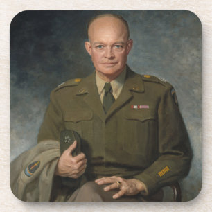 Geschilderd portret van generaal Dwight Eisenhower Bier Onderzetter