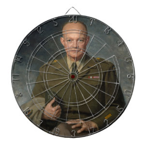 Geschilderd portret van generaal Dwight Eisenhower Dartbord