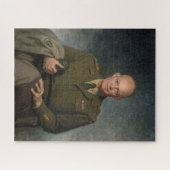 Geschilderd portret van generaal Dwight Eisenhower Legpuzzel (Horizontaal)