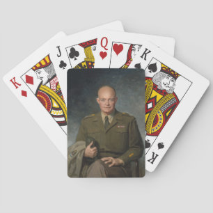 Geschilderd portret van generaal Dwight Eisenhower Pokerkaarten