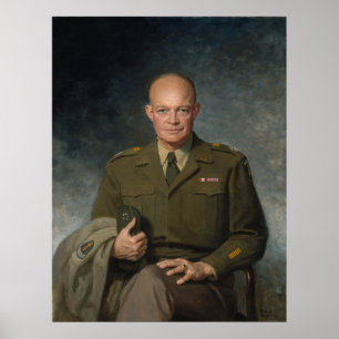 Geschilderd portret van generaal Dwight Eisenhower Poster