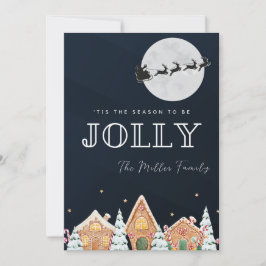  geschilderd Santa sneeuw rendier vakantie Kaart