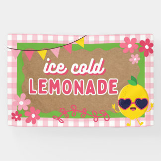 Geschilderd uitziend limonadekraam banner roze ger