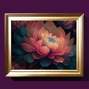 Geschilderd Upclose Bloemen Vet 4:3 Poster