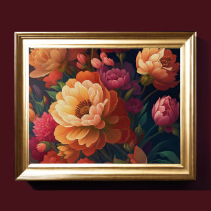 Geschilderd Upclose Bloemen Vet 4:3 Poster