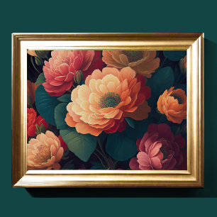 Geschilderd Upclose Bloemen Vet 4:3 Poster