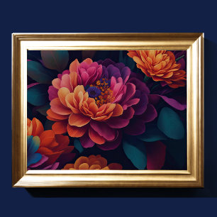 Geschilderd Upclose Bloemen Vet 4:3 Poster