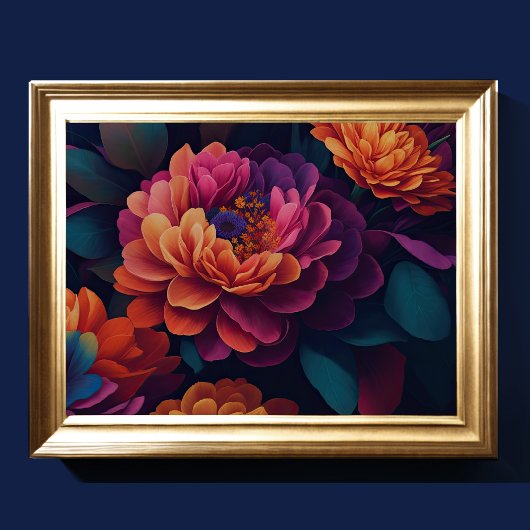 Geschilderd Upclose Bloemen Vet 4:3 Poster