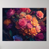 Geschilderd Upclose Bloemen Vet 4:3 Poster (Voorkant)