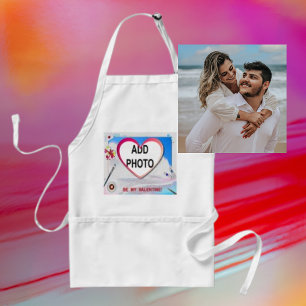 Geschilderd Valentijnshart Voeg jouw foto toe Standaard Schort