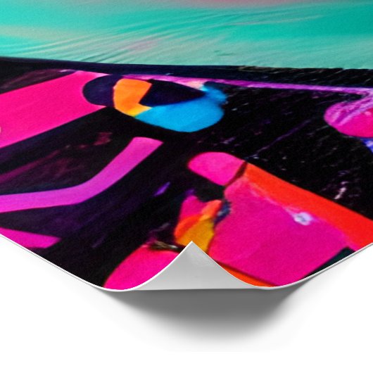 Geschilderd vrouwengezicht | AI Generated Lady's F Poster (Hoek)