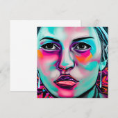 Geschilderd vrouwengezicht en scheur | Blauwgroen (Voorkant / Achterkant)