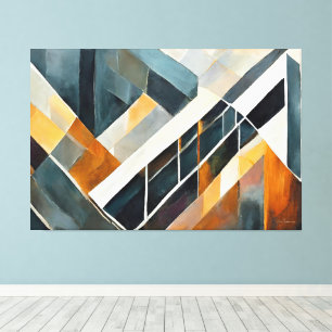 Geschilderde abstracte kunst aardetoon canvas afdruk