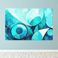 Geschilderde abstracte kunst in blauw 02