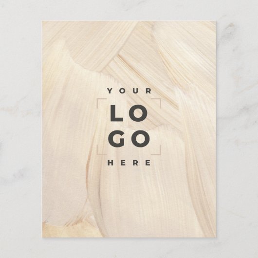 Geschilderde Abstracte Natuurlijke Elegante Neutra Flyer (Achterkant)