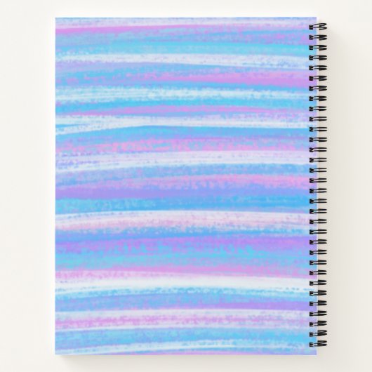 Geschilderde Acryl Strepen Turquoise Roze Paars Notitieboek (Achterkant)