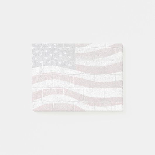 Geschilderde Amerikaanse vlag op bakstenen muurtex Post-it® Notes (Voorkant)