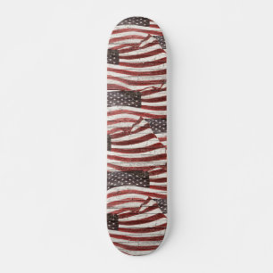 Geschilderde Amerikaanse vlag op een robuuste hout Skateboard