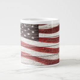Geschilderde Amerikaanse vlag op textuur van rusti Extra Grote Beker