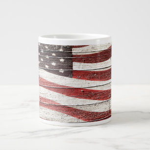 Geschilderde Amerikaanse vlag op textuur van rusti Extra Grote Beker